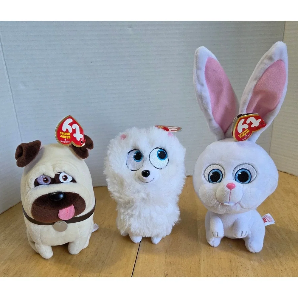 Ty Lot of 3 The Secret Life of Pets Plush Stuffed Animal Toy Mel Gidget Snowball
